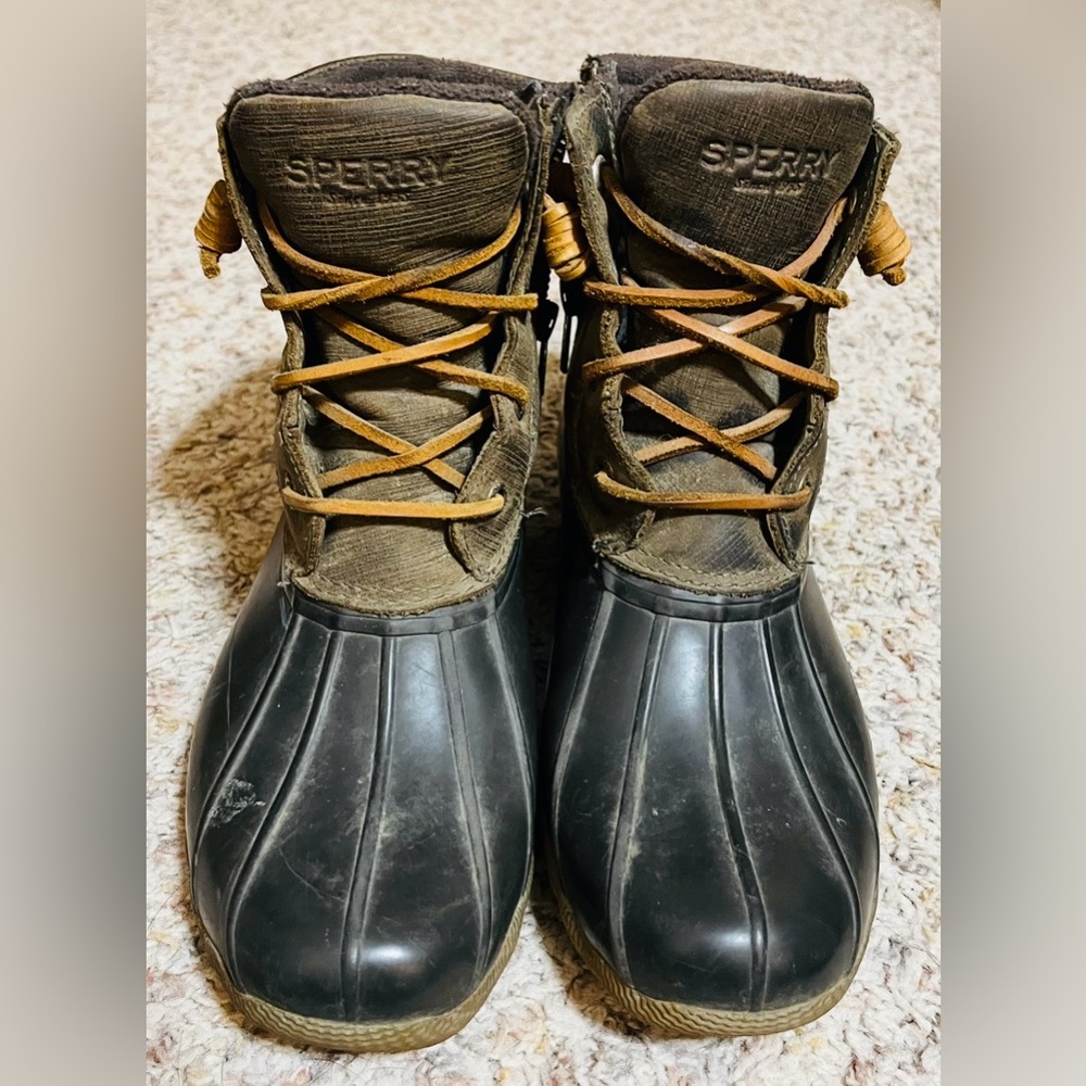 Sperry Black and Brown Ankle Boots